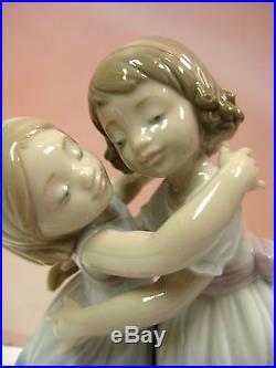 Give Me A Hug! Girls Hugging With Puppy Dog Figurine By Lladro #8046