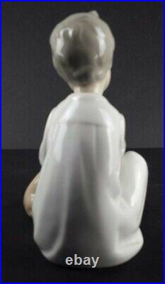 Glazed Lladro Pocelain Figurine Boy with a Dog A-11A Retired No Box