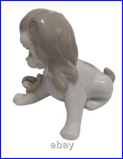 Gloss Vintage LLADRO Spaniel Dog Puppy with Snail 4 antennae porcelain Spain