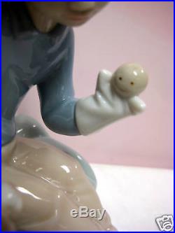 Growing Up Together Boy With Puppet & Dogs By Lladro Porcelain Retired #6983