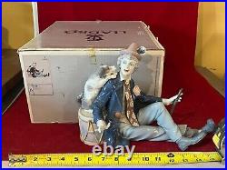 HARMONIZING LLADRO #5763 MUSICAL PARTNERS CLOWN withCLARINET & DOG MINT withO. B