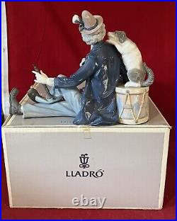 HARMONIZING LLADRO #5763 MUSICAL PARTNERS CLOWN withCLARINET & DOG MINT withO. B