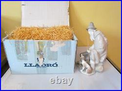 HEARTFELT LLADRO # 1094 BEGGER OLD MAN & DOG -EXCELLENT/MINT withORIGINAL BOX