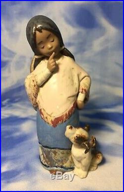 HTF 7 Lladro Chiquita Hispanic Girl & Dog Gres Porcelain Figurine #2165 EVC