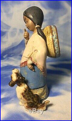 HTF 7 Lladro Chiquita Hispanic Girl & Dog Gres Porcelain Figurine #2165 EVC