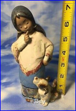 HTF 7 Lladro Chiquita Hispanic Girl & Dog Gres Porcelain Figurine #2165 EVC