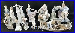 HUGE! LLADRO #5215 SPAIN FISHING WithGRANDPA PORCELAIN FIGURINE BOY DOG BOAT