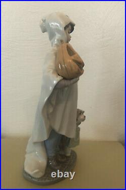 Halloween Lladro 6227 Trick or Treat Boy In Ghost Costume With Dog & Pumpkin