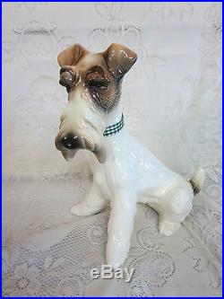 Hispania Daisa (Lladro) Large Ceramic Fox Terrier Dog #3331 Figurine Figure 1984