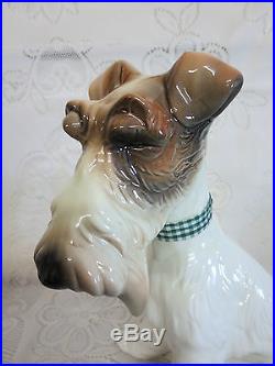 Hispania Daisa (Lladro) Large Ceramic Fox Terrier Dog #3331 Figurine Figure 1984