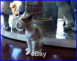 Huge Lladro Figural Group Figurine 4956 Happy Tavern Drinkers + Vagabond Dog