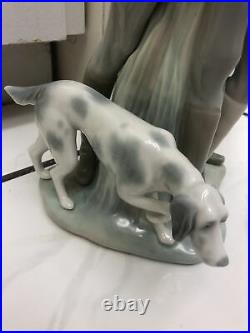 LARGE LLADRO RETIRED FIGURINE HUNTERS MEN With DOG #1048