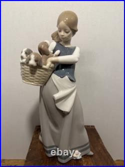 LLADRO 1311 Little Dogs on Hip Figurine 1980's Vintage 10 Tall 5 Wide Retired