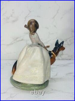 LLADRO 1533 Not So Fast Retired Rare Girl with Dog On Leash