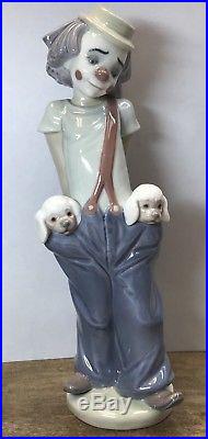 LLADRO 1985 Collectors Society Figurine LITTLE PALS CLOWN DOGS #7600 FIRST ISSUE