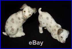 Lladro 2 Dalmatian Dogs Collection Retired Porcelain Figurines # 1260-61 Mint