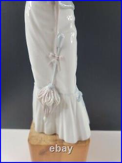 LLADRO #4893 A Walk With The Dog Woman with Small Dog & Umbrella 1974 Marking