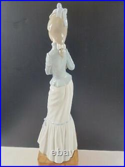 LLADRO #4893 A Walk With The Dog Woman with Small Dog & Umbrella 1974 Marking