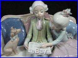 Lladro 5229 Story Time Children & Dog On Sofa Figurine