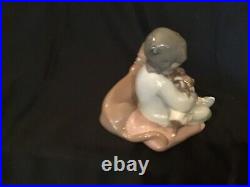 LLADRO #5456 NEW PLAYMATES Boy with dogs