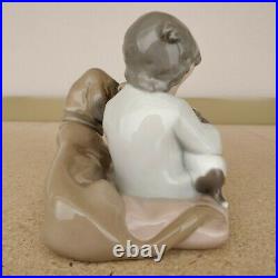 LLADRO 5456 Porcelain Figurine New Playmates Boy Dogs Puppies Glossy 7th Mark