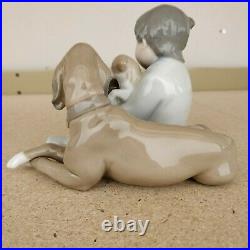 LLADRO 5456 Porcelain Figurine New Playmates Boy Dogs Puppies Glossy 7th Mark