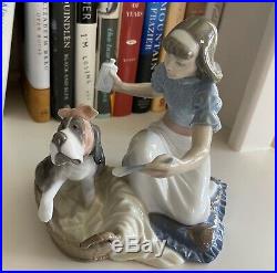 LLADRO 5921 Take your Medicine Mint Condition Girl With Dog