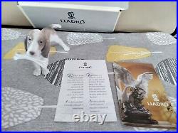 LLADRO 6398'Morning Delivery' Bassett Dog with Newspaper Mint Boxed/ Paperwork