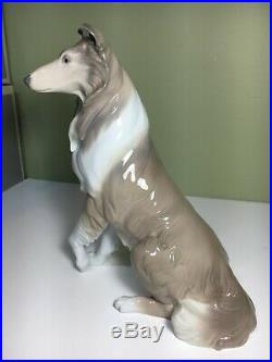 LLADRO # 6455 Border Collie Figurine, with Box Porcelain Statue 1997 Dog Pet