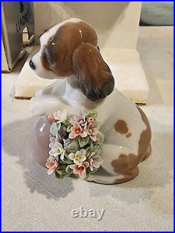 LLADRO 6574 Take Me Home, Puppy with Flowers, NICE