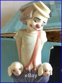 LLADRO #7600 1985 Collectors Society LITTLE PALS CLOWN DOGS (FIRST ISSUE)