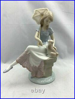 LLADRO #7612 PICTURE PERFECT Girl with Dog Parasol Umbrella Glazed FAST SHIP