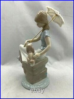 LLADRO #7612 PICTURE PERFECT Girl with Dog Parasol Umbrella Glazed FAST SHIP