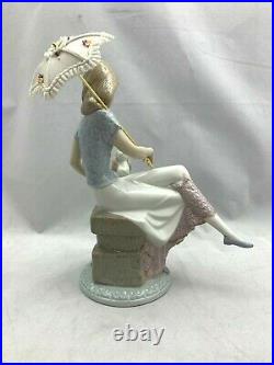 LLADRO #7612 PICTURE PERFECT Girl with Dog Parasol Umbrella Glazed FAST SHIP