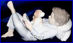 Lladro #8034 Shall I Read You A Story Boy And Dog Brand New In Box Free Shipping