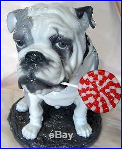 Lladro #9234 Bulldog With Lollipop Brand New In Box Dog Animal Candy Save$ F/sh