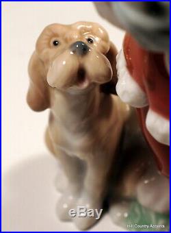 LLADRO A CHRISTMAS DUET #6714 LITTLE BOY SINGING CAROLS With HIS DOG MIB