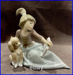 LLADRO A Lesson Shared Girl Reading Book To Dog #5475 Gloss Finish RETIRED