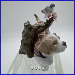LLADRO Blossoms for the Puppy Porcelain Dog Figurine 01008381 In box Mint Cond