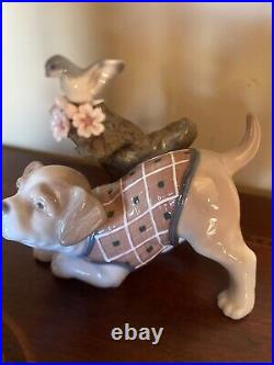 LLADRO Blossoms for the Puppy Porcelain Dog Figurine 01008381 NEW IN BOX