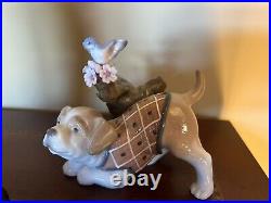 LLADRO Blossoms for the Puppy Porcelain Dog Figurine 01008381 NEW IN BOX