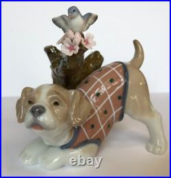 LLADRO Blossoms for the Puppy Porcelain Dog Figurine 01008381 in box chipped