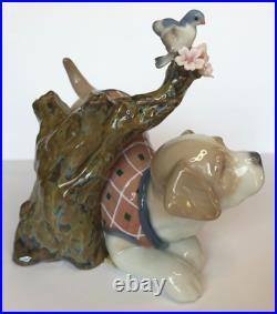 LLADRO Blossoms for the Puppy Porcelain Dog Figurine 01008381 in box chipped