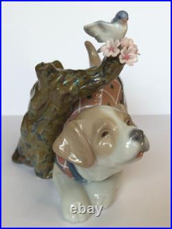 LLADRO Blossoms for the Puppy Porcelain Dog Figurine 01008381 in box chipped