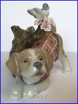 LLADRO Blossoms for the Puppy Porcelain Dog Figurine 01008381 in box chipped