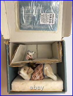 LLADRO Blossoms for the Puppy Porcelain Dog Figurine 01008381 in box chipped