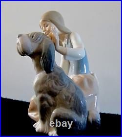 LLADRO CHOW TIME GIRL WITH DOG GLAZED FIGURINE #1334 MADE IN SPAIN Lladró