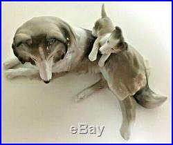 LLADRO COLLIE DOG WITH PUPPY # 6459 with BOX EXCELLENT CONDITION RETIRED