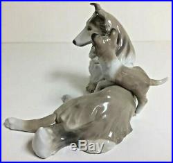 LLADRO COLLIE DOG WITH PUPPY # 6459 with BOX EXCELLENT CONDITION RETIRED