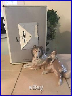 LLADRO COLLIE DOG with PUPPY # 6459 MINT CONDITION with BOX FAST SHIPPING